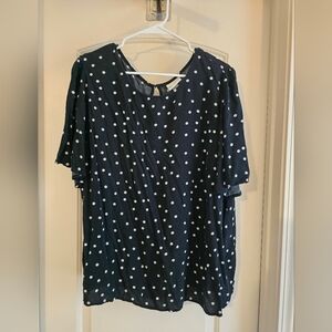 Women's Plus Size Blouse Short Sleeve Dot Pattern
